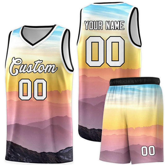 Custom Black White Pattern Tie Dye Sports Uniform Basketball Jersey